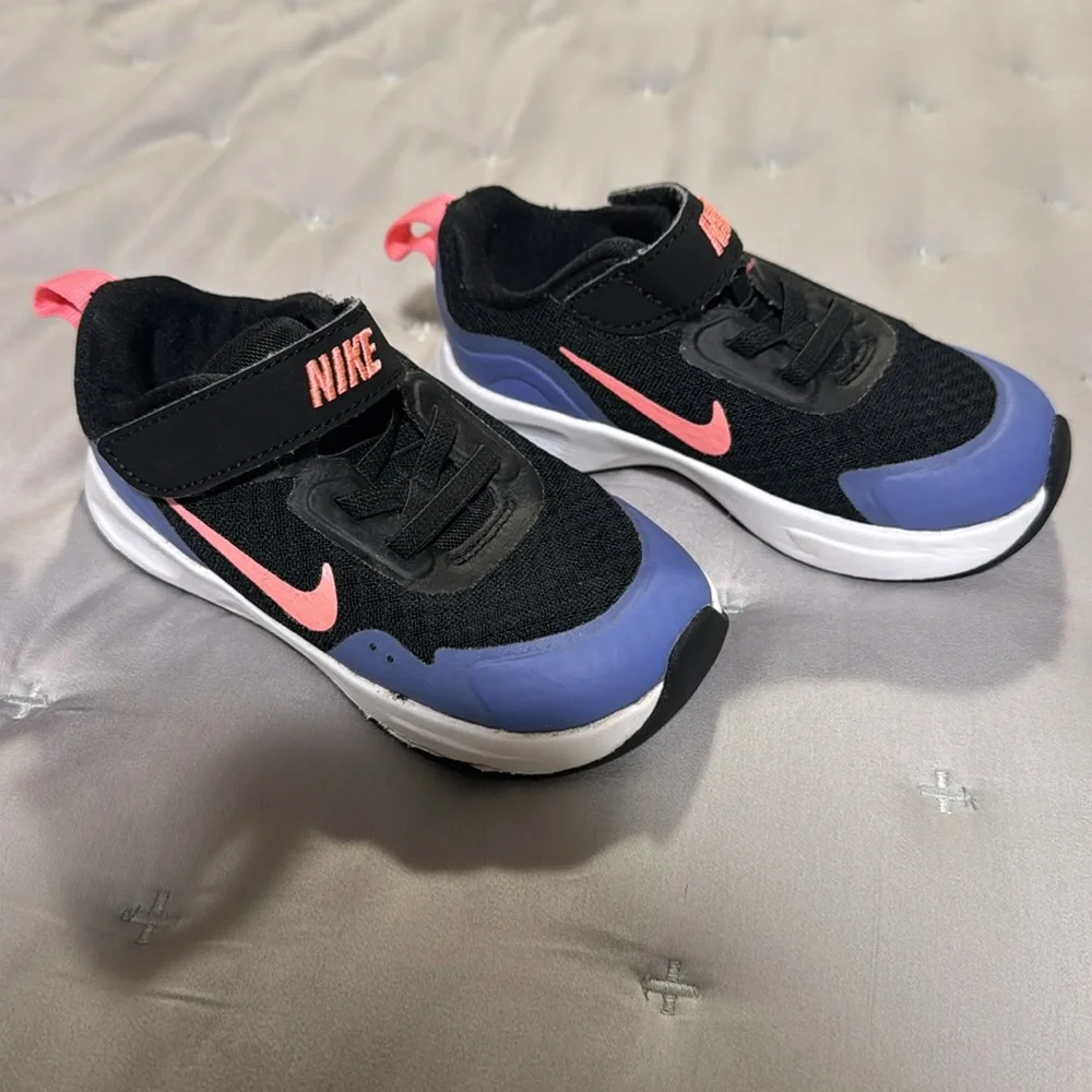 Toddler purple, pink and black Nike Downshifter sneakers size 8